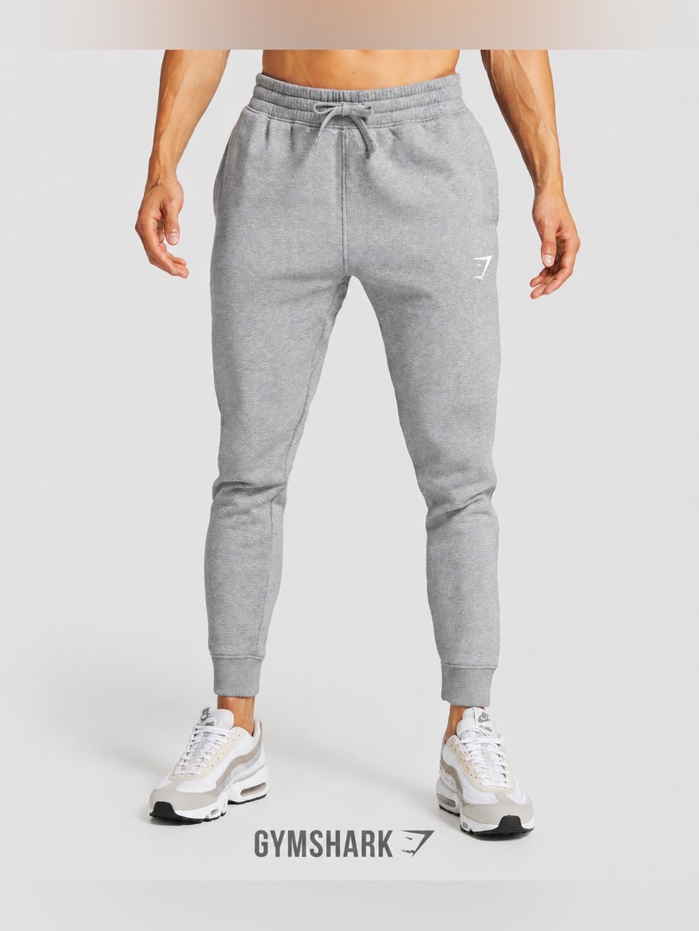 GYMSHARK CREST gray JOGGERS Slim Fit size small